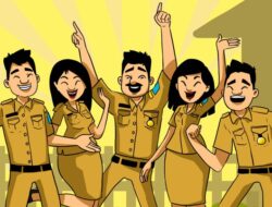 Ilustrasi kerumunan Aparatur Sipil Negara